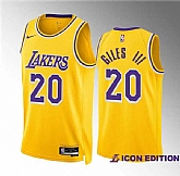 Men's Los Angeles Lakers #20 Harry Giles Iii Yellow Icon Edition Stitched Basketball Jersey Dzhi,baseball caps,new era cap wholesale,wholesale hats